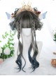 Gray Blue Gradient Long Curly Wig Classic Lolita Wigs