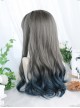 Gray Blue Gradient Long Curly Wig Classic Lolita Wigs