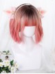 Pink Irregular Slightly Curly Wig Sweet Lolita Short Wigs