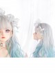 Gray Gradient Green Or Pink Sweet Lolita Long Curly Wigs