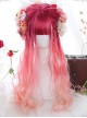 Harajuku Pink Natural Gradient Classic Lolita Long Curly Wigs