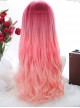 Harajuku Pink Natural Gradient Classic Lolita Long Curly Wigs