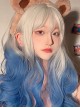 Silver Gradient Blue Classic Lolita Big Wave Long Curly Wigs