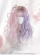 Pink Purple Gradient White Long Curly Wig Sweet Lolita Wigs