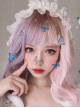 Pink Purple Gradient White Long Curly Wig Sweet Lolita Wigs