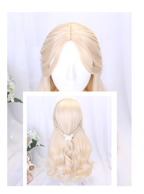 Golden Long Curly Wig Elegant Classic Lolita Wigs