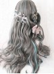 Gray Highlights Green Gradient Long Curly Classic Lolita Wigs