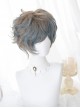 Flaxen Gradient Blue Sweet Lolita Short Curly Wigs