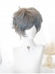 Flaxen Gradient Blue Sweet Lolita Short Curly Wigs