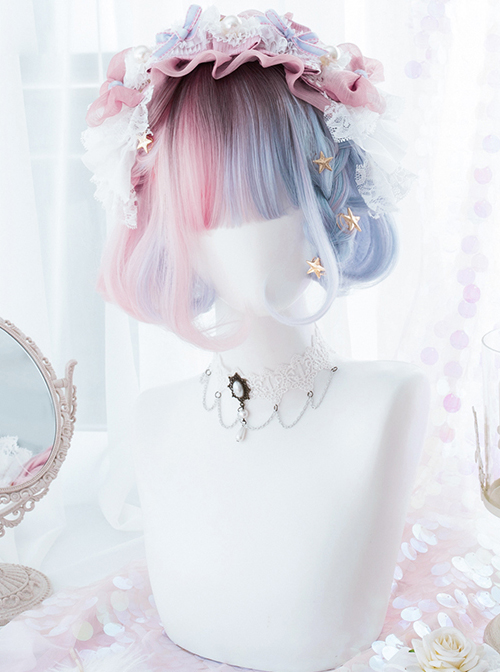 Pink Blue Gradient Short Wig Sweet Lolita Wigs