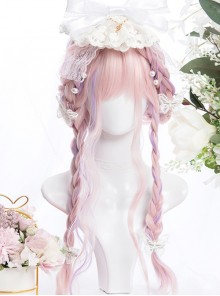 Pink Purple Gradient Sweet Lolita Long Curly Wigs