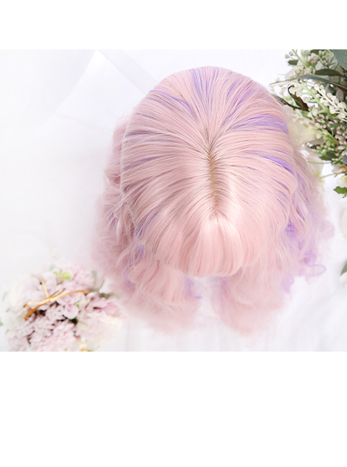 Pink Purple Gradient Sweet Lolita Long Curly Wigs