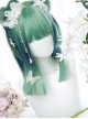 Cyan Blue Gradient Medium Length Straight Wig Sweet Lolita Wigs