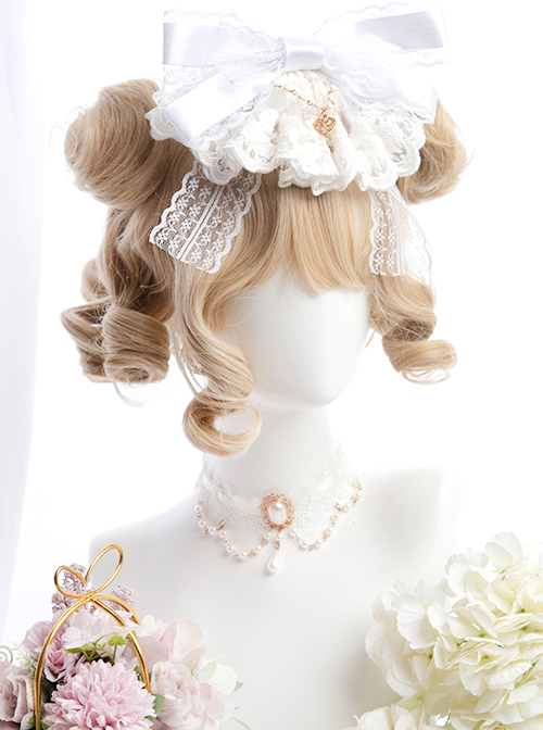 Linen Gold Short Curly Wig Sweet Lolita Wigs