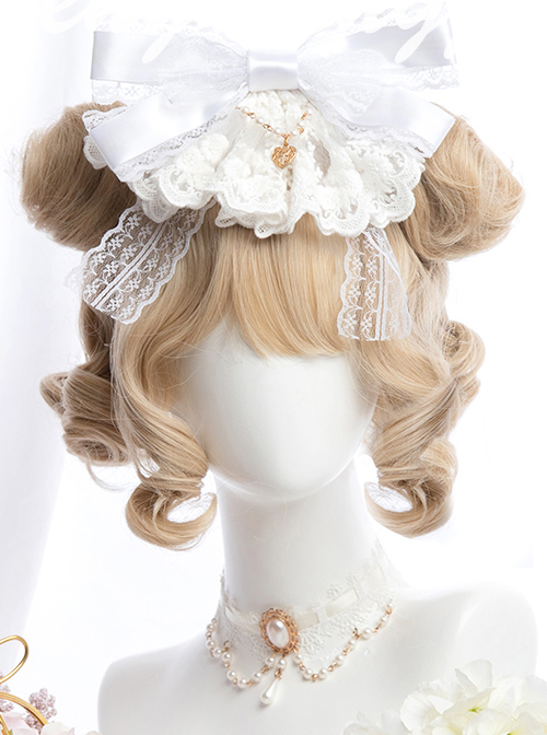 Linen Gold Short Curly Wig Sweet Lolita Wigs