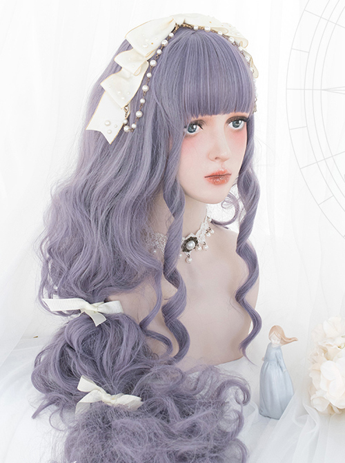 Astrological Witch Gray-purple Long Curly Wig Classic Lolita Wigs