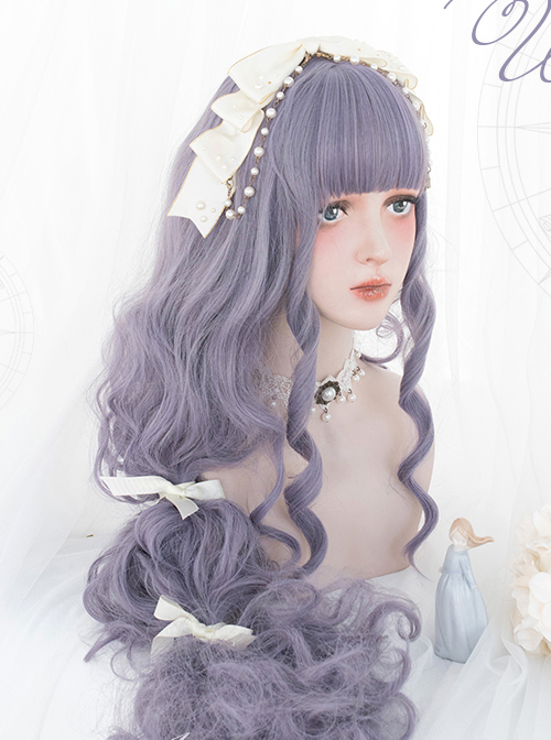Astrological Witch Gray-purple Long Curly Wig Classic Lolita Wigs