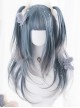 Blue Gradient Gray Long Curly Wig Classic Lolita Wigs