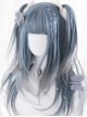 Blue Gradient Gray Long Curly Wig Classic Lolita Wigs