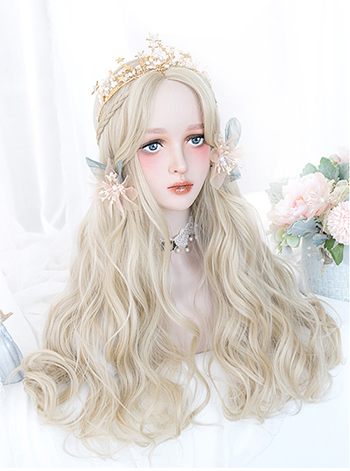 Golden Long Curly Wig Elegant Classic Lolita Wigs