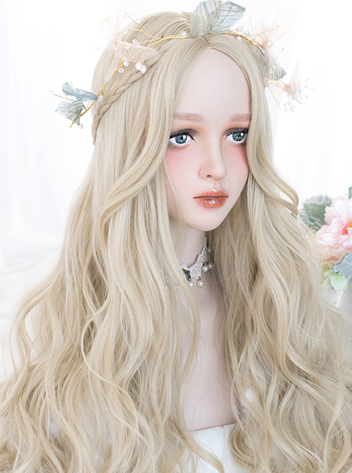 Golden Long Curly Wig Elegant Classic Lolita Wigs