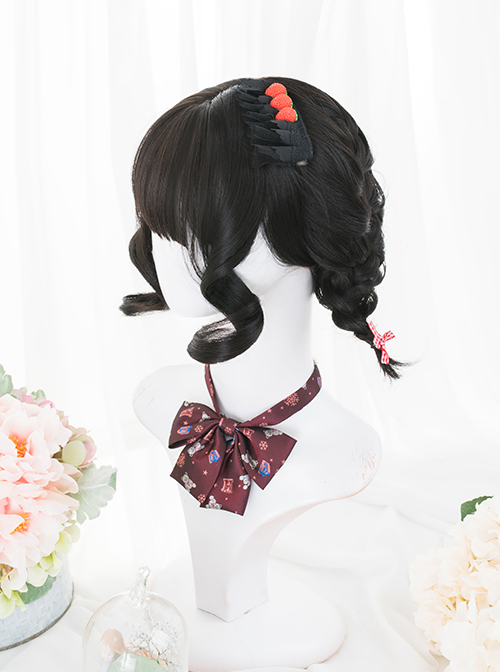 Cute Natural Black Short Curly Wig Classic Lolita Wigs