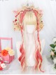 Golden Highlight Pink Long Curly Wig Classic Lolita Wigs