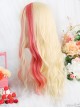 Golden Highlight Pink Long Curly Wig Classic Lolita Wigs