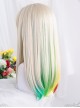 Golden Long Straight Wig Inner Layer Four Colors Sweet Lolita Wigs