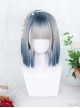 Gray Blue Natural Gradient Short Straight Wig Gothic Lolita Wigs