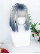 Gray Blue Natural Gradient Short Straight Wig Gothic Lolita Wigs