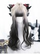 White Gradient Black Long Curly Wig Classic Lolita Wigs