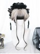 White Gradient Black Long Curly Wig Classic Lolita Wigs