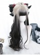 White Gradient Black Long Curly Wig Classic Lolita Wigs