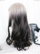 White Gradient Black Long Curly Wig Classic Lolita Wigs