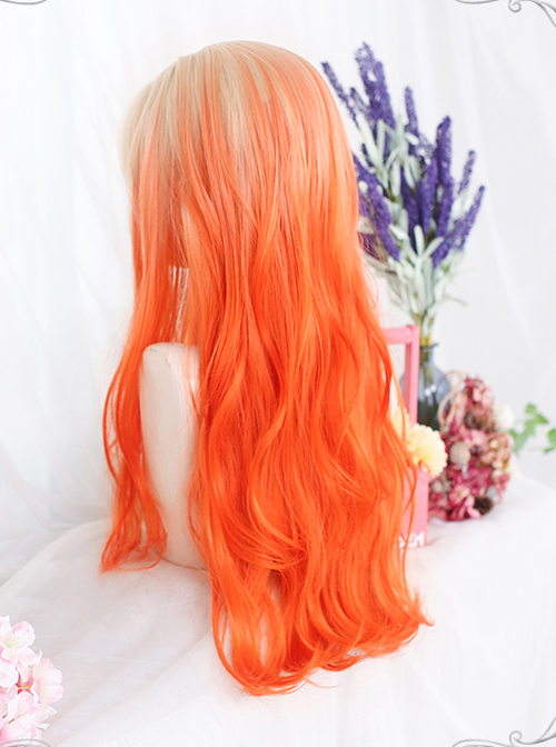 Orange Gradient Long Curly Wig Classic Lolita Wigs