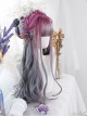 Purple Natural Gradient Gray Green Long Curly Wig Classic Lolita Wigs