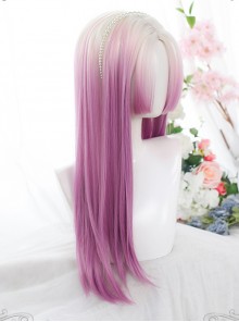The Summer Love Series White Gradient Purple Classic Lolita Long Wigs