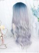 Dark Green Gradient Purple Gray Classic Lolita Long Wigs