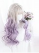 Gray Gradient Purple Classic Lolita Big Wave Long Curly Wigs