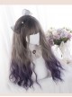 Dark Gray Gradient Dark Purple Long Curly Wig Sweet Lolita Wigs