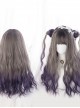 Dark Gray Gradient Dark Purple Long Curly Wig Sweet Lolita Wigs