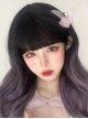 Black Natural Gradient Purple Gray Classic Lolita Long Curly Wigs