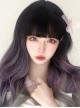 Black Natural Gradient Purple Gray Classic Lolita Long Curly Wigs