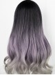 Black Natural Gradient Purple Gray Classic Lolita Long Curly Wigs