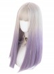 Moon Gray Gradient Purple Long Straight Wig Sweet Lolita Wigs