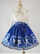 Lolita classic Pegasus deep blue Phnom Penh bowknot decorative skirt