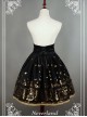 Black Swan Lake Gold Stamping high waist half skirt