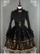 Black Swan Lake Gold Stamping high waist half skirt