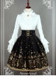 Black Swan Lake Gold Stamping high waist half skirt